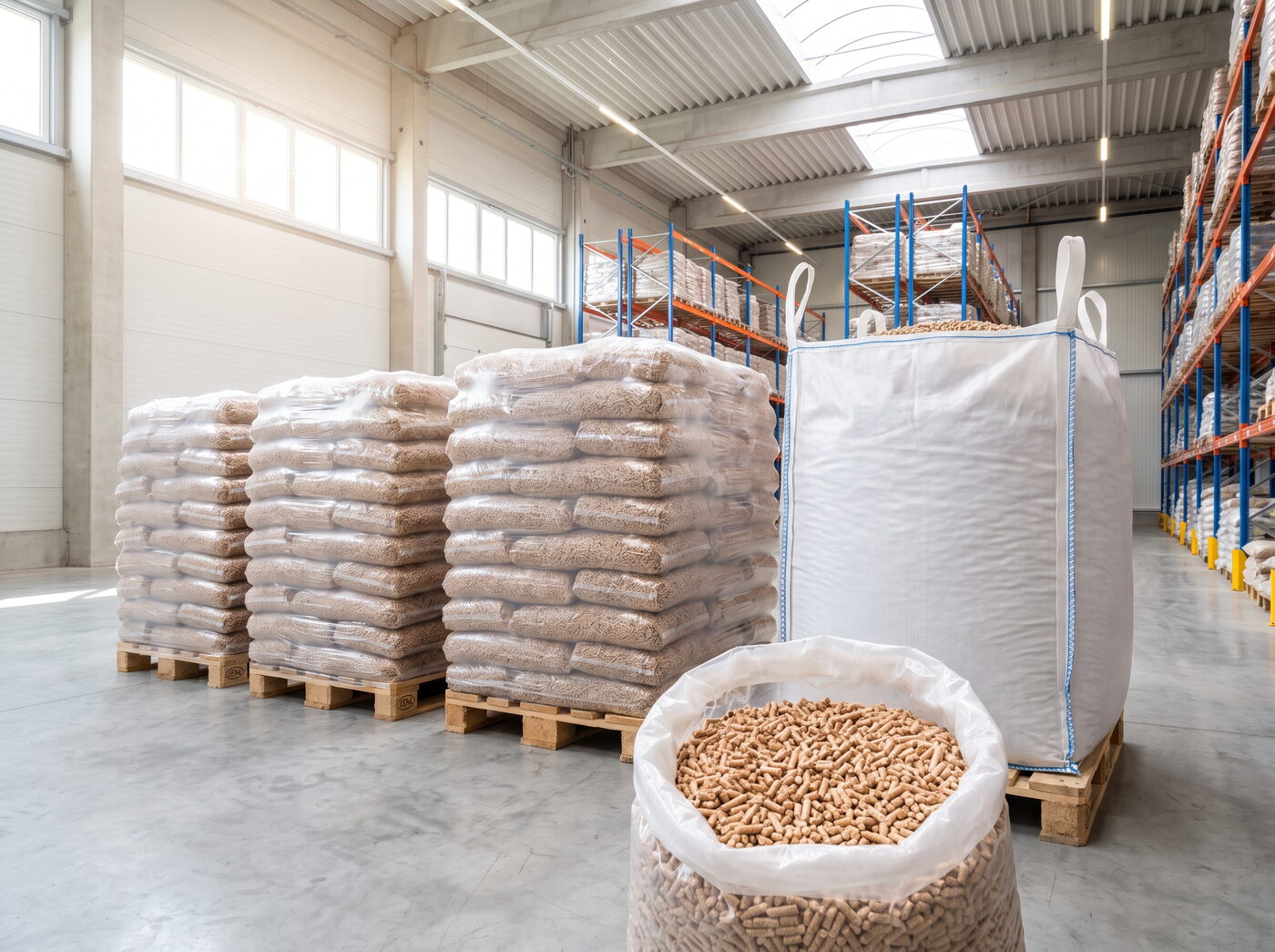 Wood pellets packaging